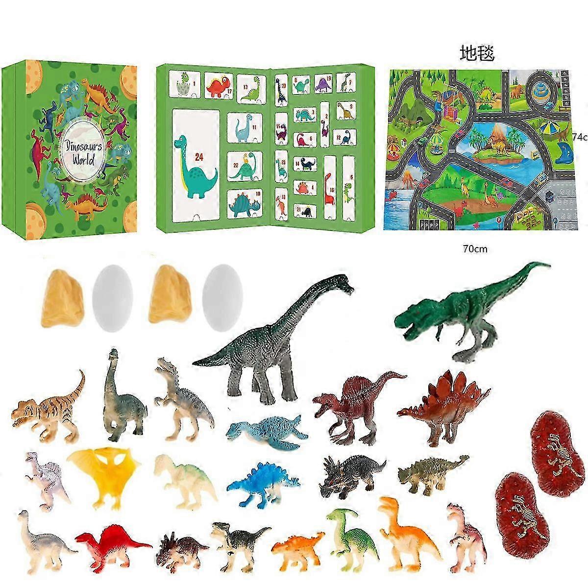 Christmas Advent Calendar Hot selling Christmas countdown dinosaur blind box advent calendar diy tyrannosaurus rex dinosaur toy set