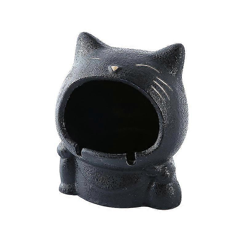 Ceramic Cat Shape Ashtray Ornament Storage Box Banmo
