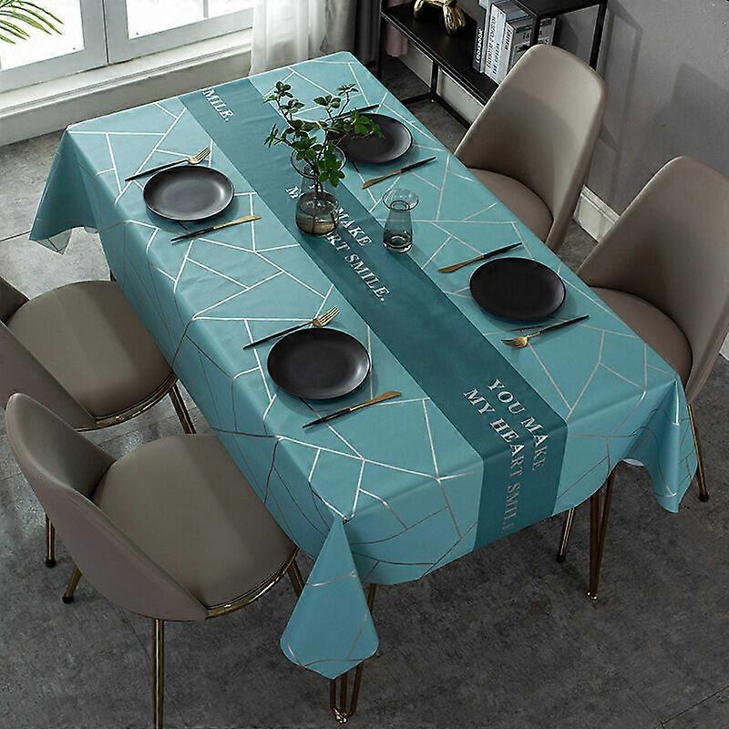 Rectangular Stain-Proof Tablecloth Rectangular PU Oilcloth Tablecloth Retro Printed Waterproof Tablecloth for Dining Table Picnic Party Garden Kitchen