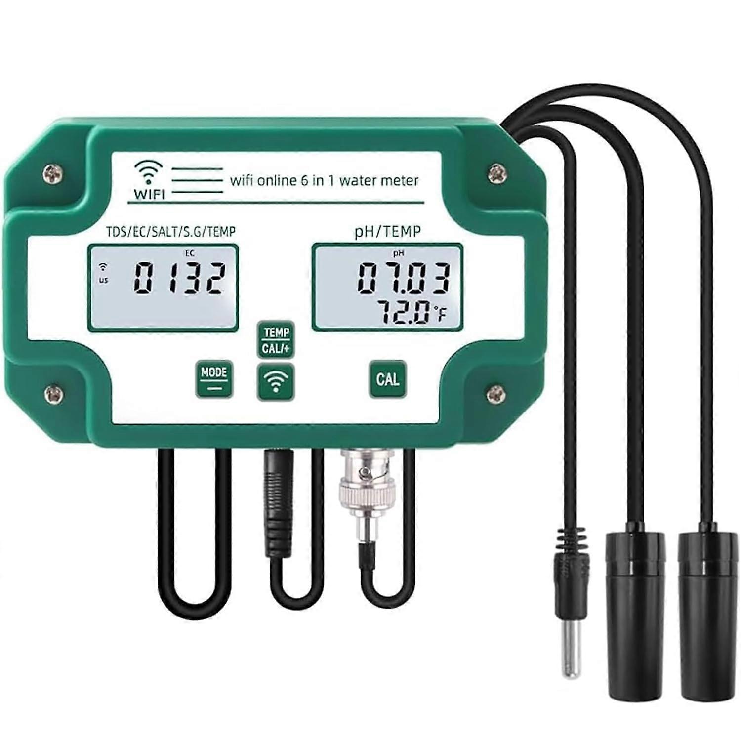 6 in 1 Water Quality Tester, PH EC TDS(PPM) Salt S.G Temperature Test Meter