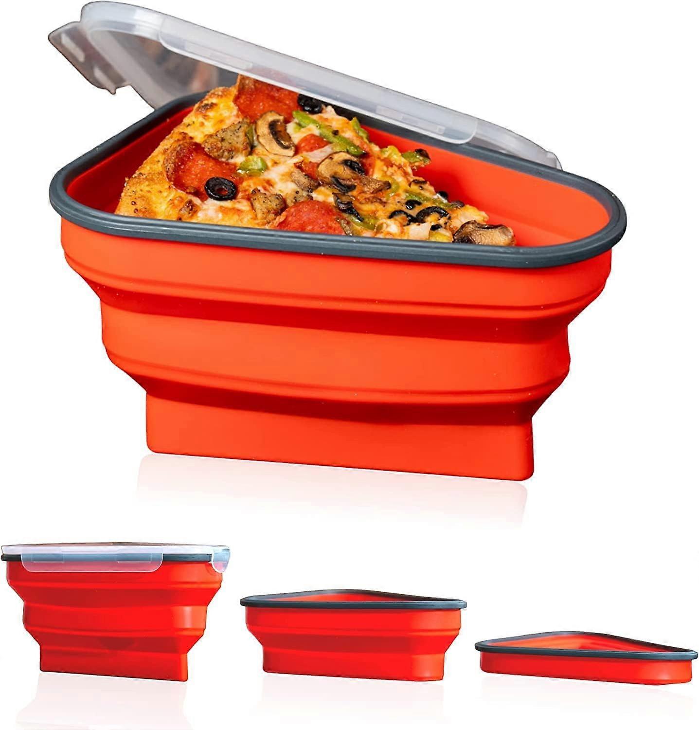 The Perfect Reusable Pizza Storage Container with 5 Microwave Serving Trays - Adjustable Pizza Slice Container for Organization