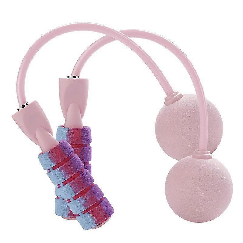 Cordless Jump Rope for Fitness-Pink Tangle Free Weighted Skipping Rope with Memory Foam Handles for Exercise Men Women Kids