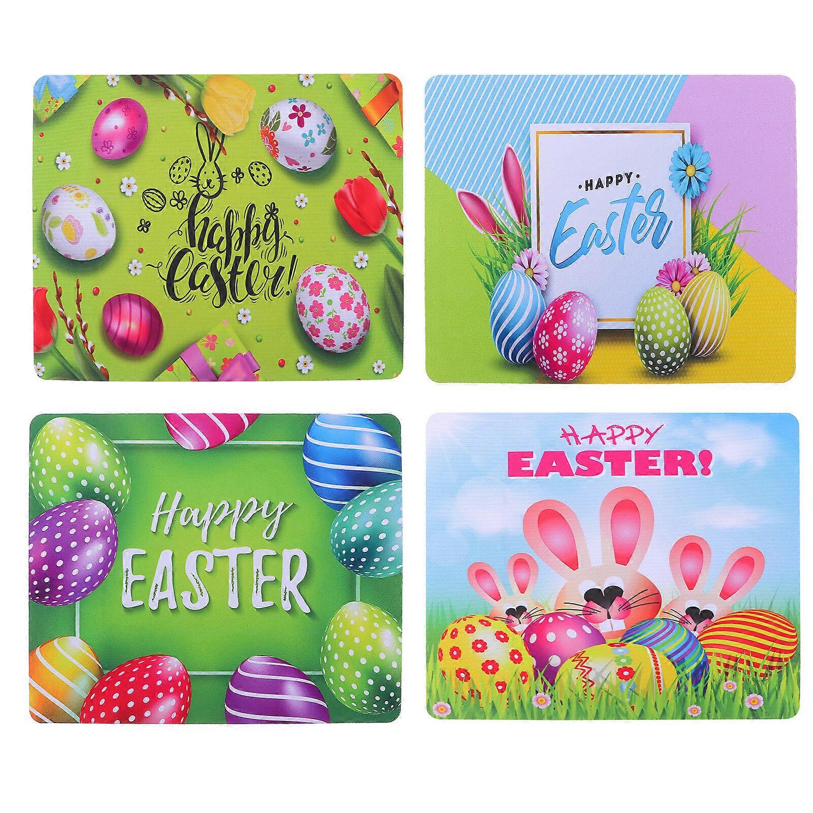 4pcs Cartoon Mouse Pad Nonslip Rubber Base Mouse Pad for Computers Laptop Office