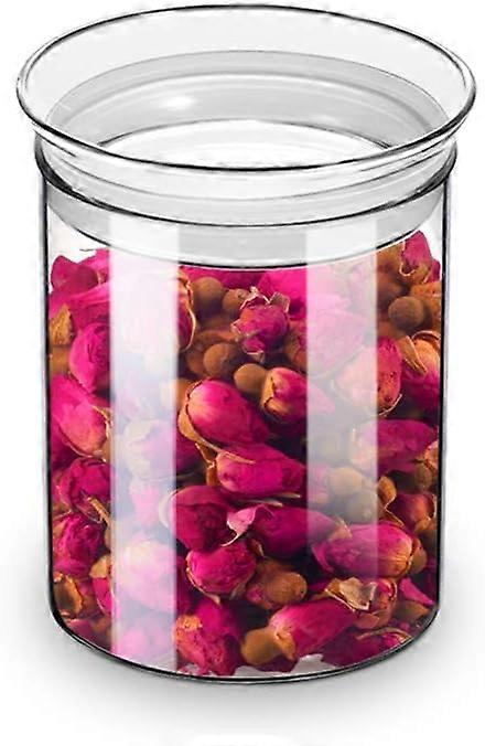 Glass Jar Container, Airtight Storage Jar Jar with Glass Lid, 450ml Clear Kitchen Jar for Bulk Tea