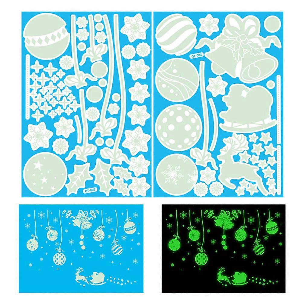 Christmas Decor PVC Static Sticker Glass Decorations Luminous Snowflake Stickers
