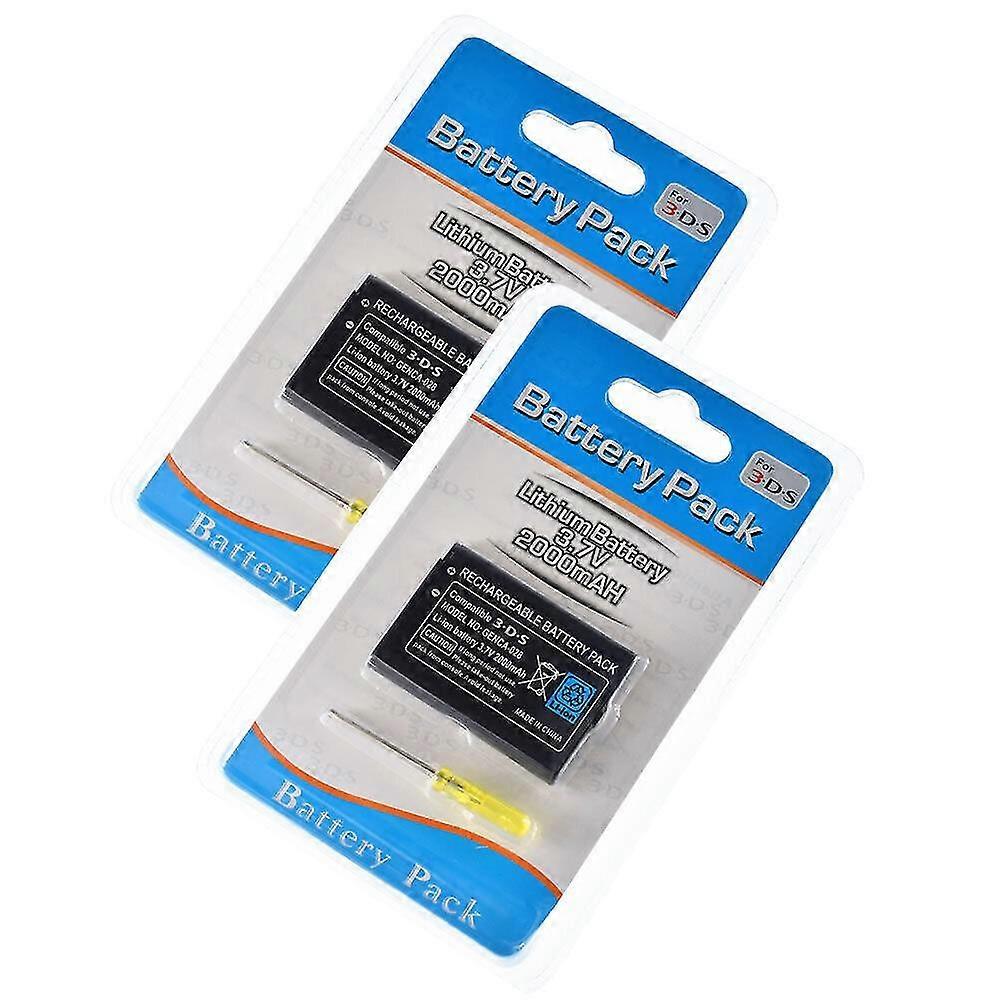 2pack New Battery Replacement compatible with Nintendo 3DS 2DS CTR-003 001 2000mAh  + Tool