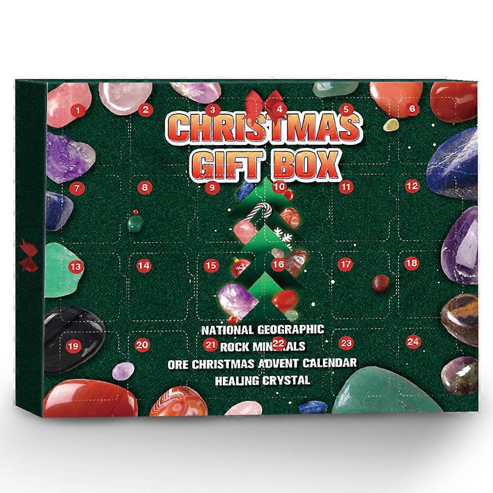 24 Days Mineral Stone Kit Christmas Advent Calendar Toy Ore Blind Box Kids Gifts