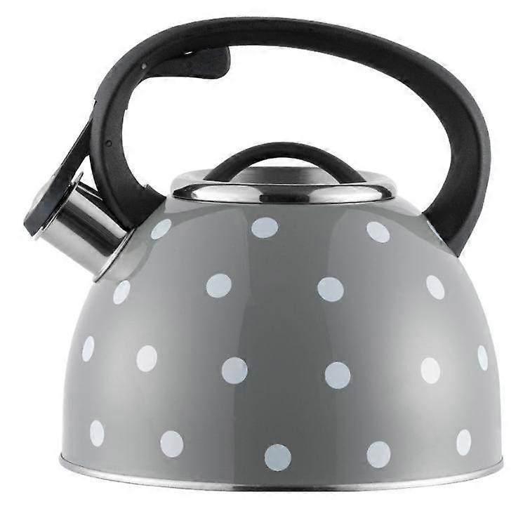 Tea Kettle Stovetop Whistling Grey Polka Dots Kettle Stainless Steel Tea Pot