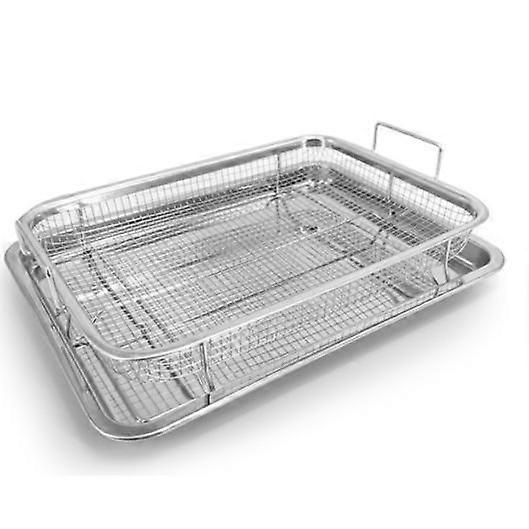 Air Fryer Crisper Basket with Crisping Grill Non-Stick Oven Baking Tray
