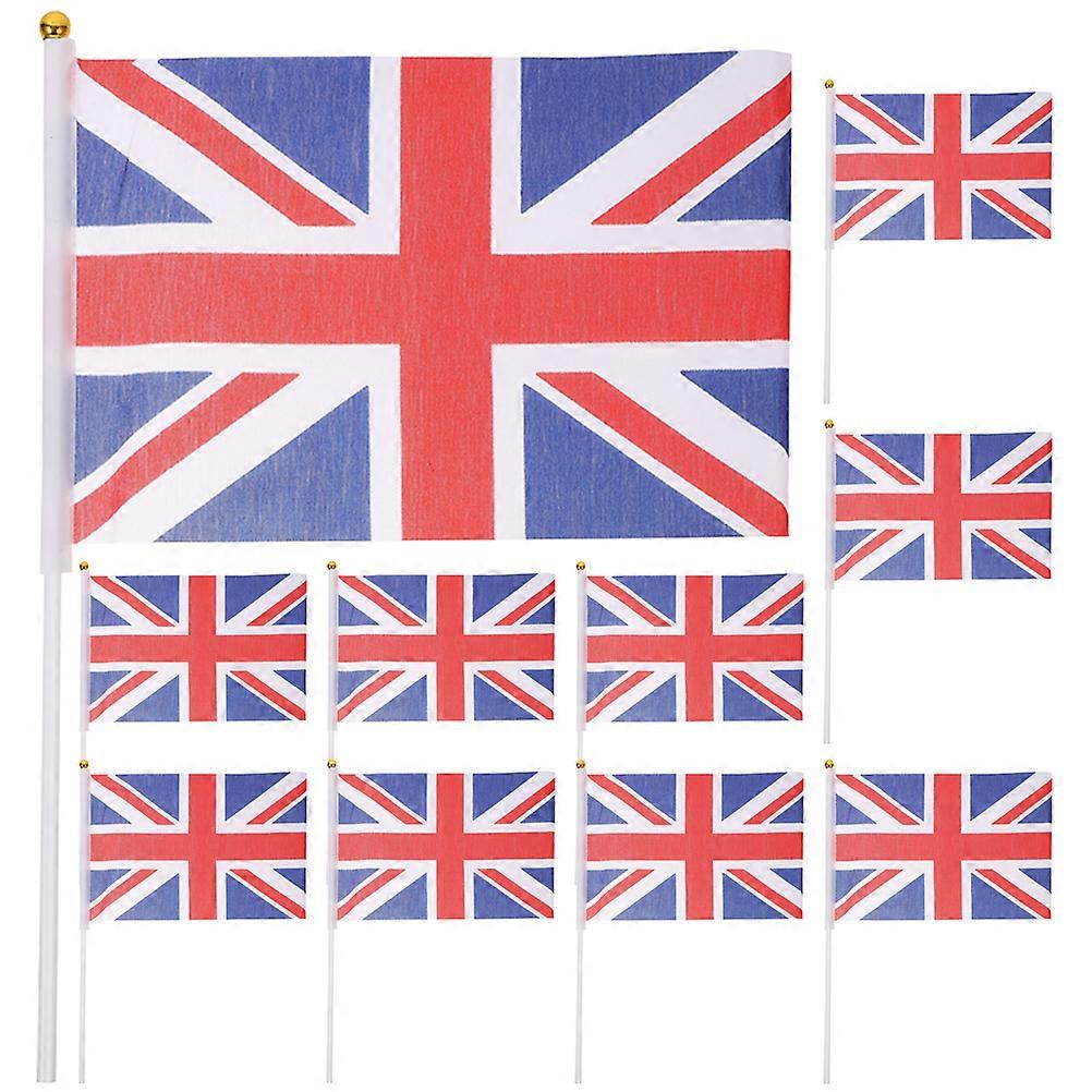 10pcs Hand UK Flags Waving Flags Party Flags Celebration Flags Handheld Flags