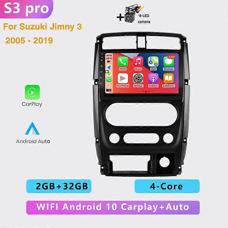 2 DIN Auto Android car radio multimedia player 4G Carplay GPS navigation No DVD For Suzuki Jimny 2007 2008 2009 2010-2012