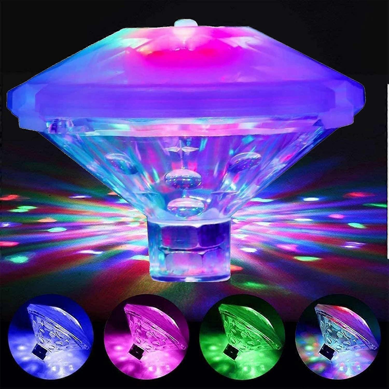 Waterproof LED Floating Pool Lights - 7 Modes Battery-powered Lights for Pools Tubs