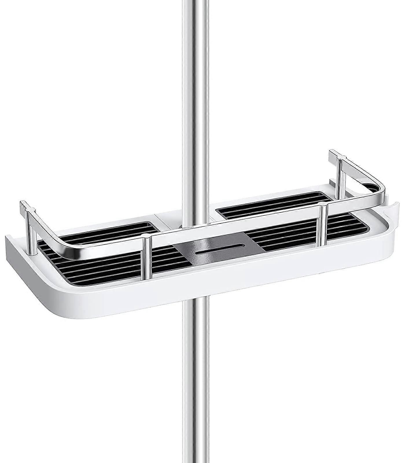 Adjustable shower holder punch-free storage rack suitable for shampoo soap facial cleanser etc. Fits 19mm to 25mm Shower Rods - Rectangular