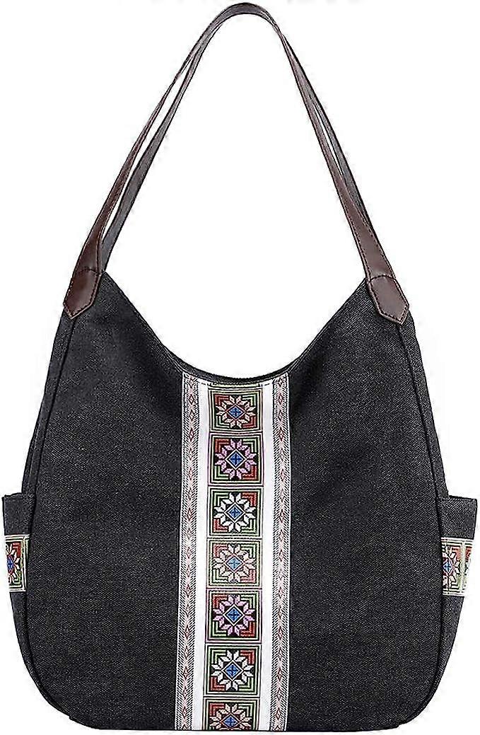Canvas Shoulder Bag for Women - Stylish Top Handle Handbag with Multiple Pockets and Adjustable Strap for Daily Use and Travel - Durable and Spacious