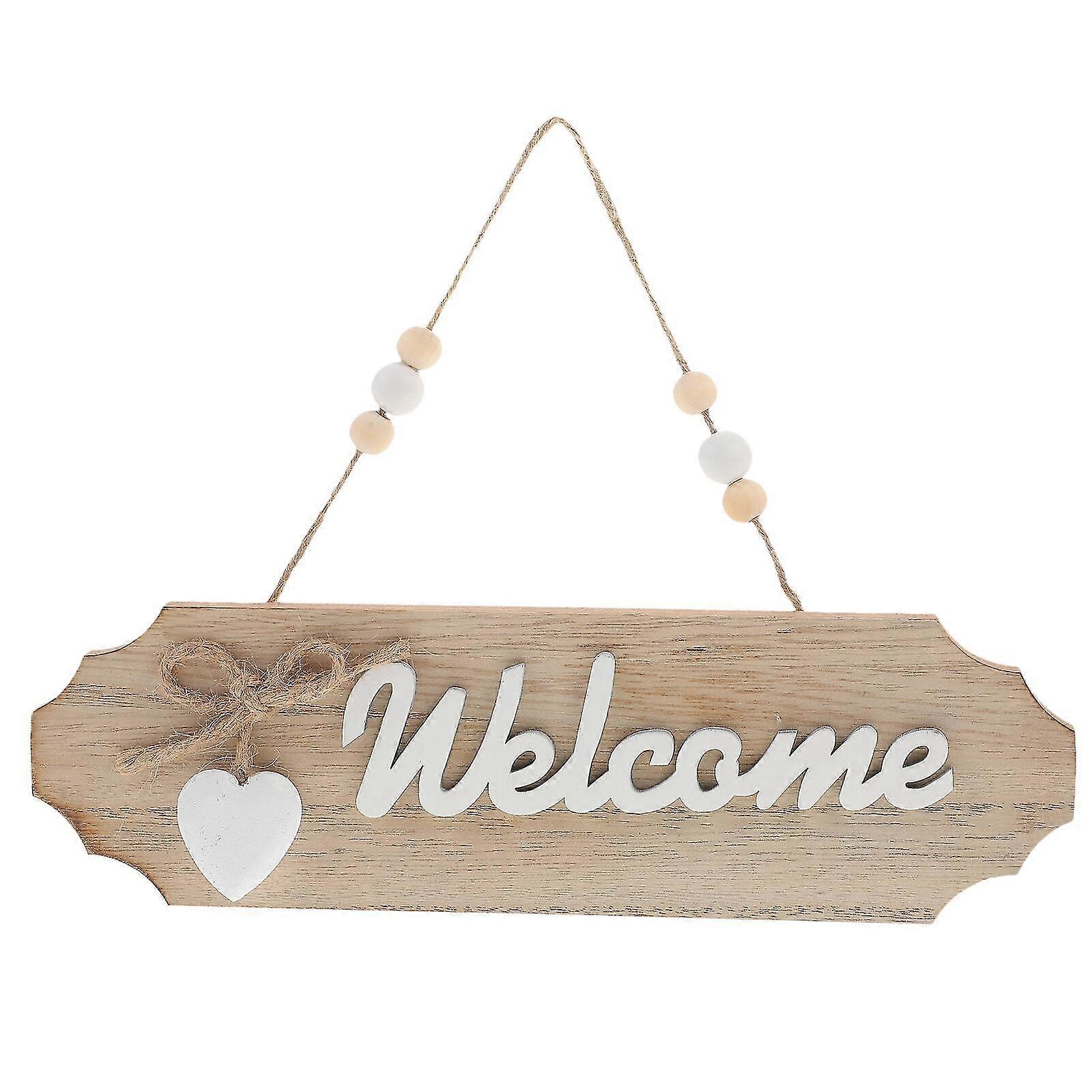 Välkomstskylt i trä, hängande plakett för dörr, hängande skylt i trä, välkomstskylt för heminredning