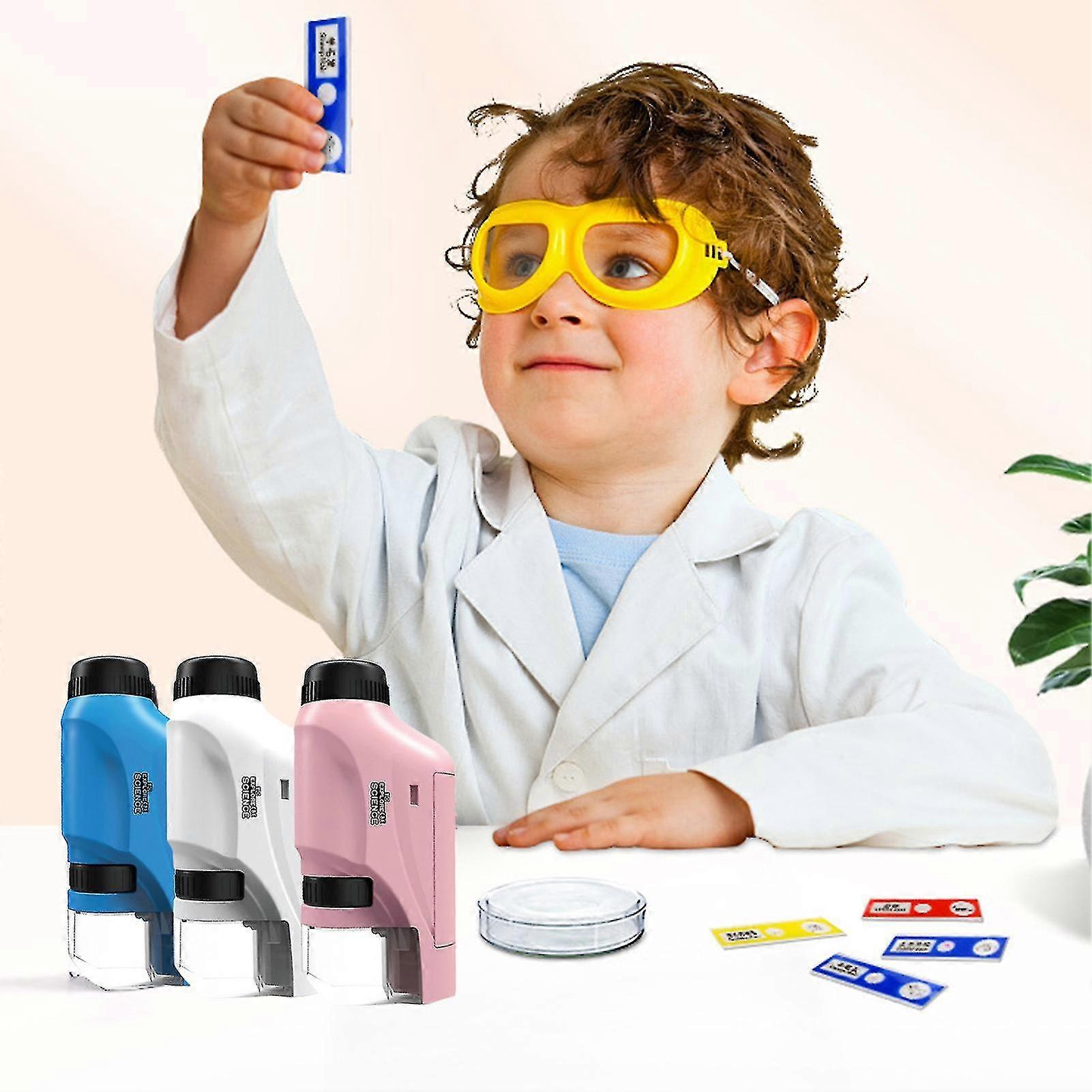 Microscope de poche pour enfants Stem Scope Microscope portable 60-120x Mini Stemscope avec Led Light Nature Exploration Cadeau pour