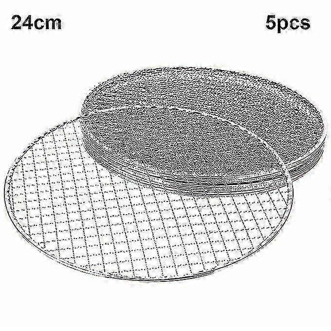 5pcs/set Round Disposable Bbq Grill Rack Roast Net Grate