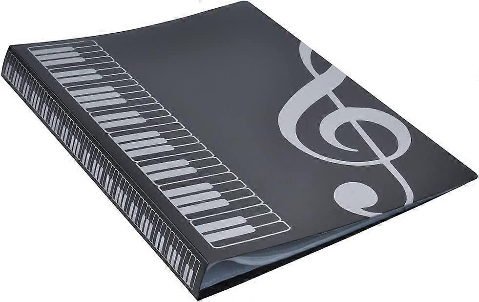 A4 size music table file folder A4 size documents holder storage folder 40 pockets (black)