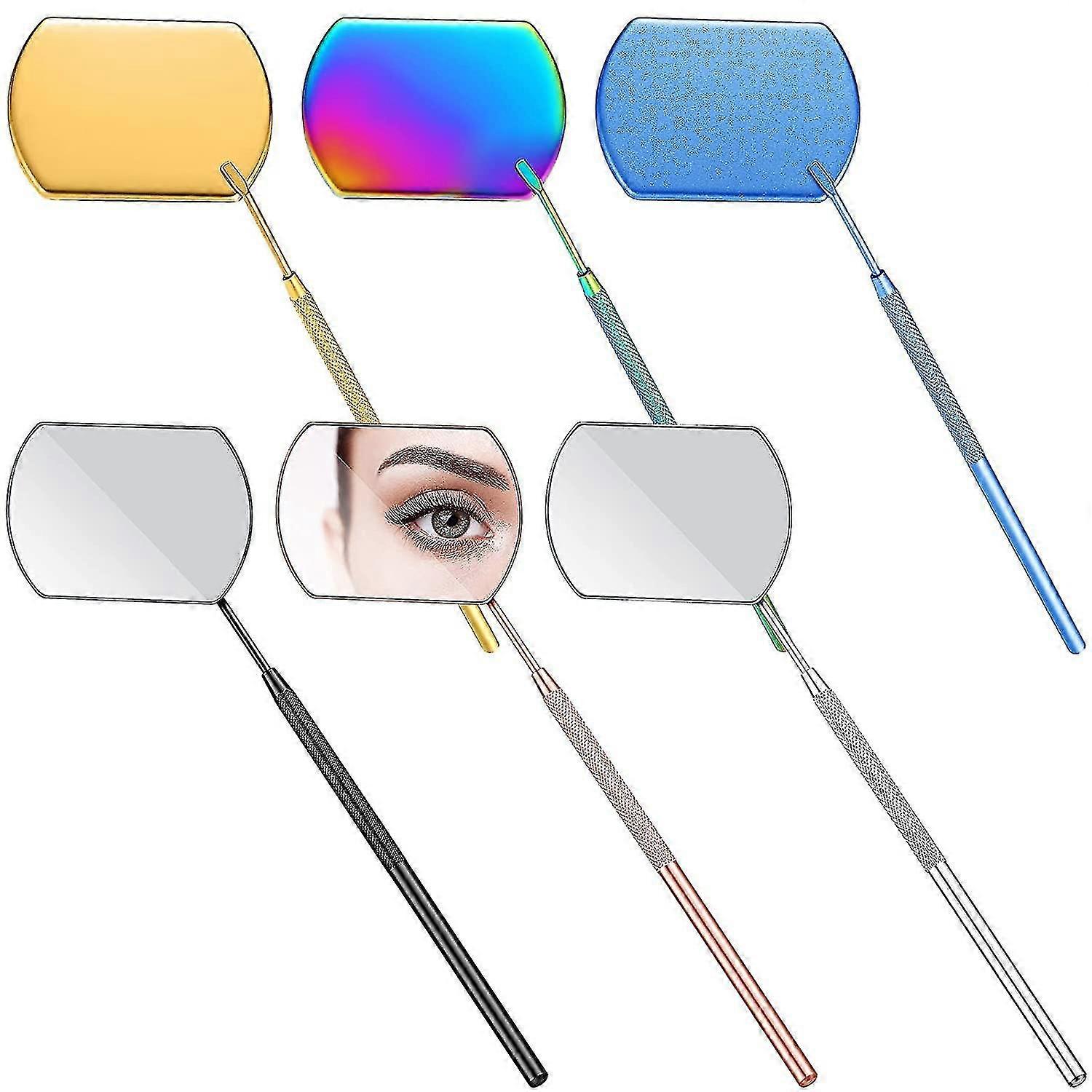 Eyelash Mirror For Checking False Eyelashes Extension Large Makeup Mirror Magnifying Beauty Long Handle Mirror Grafting Tool