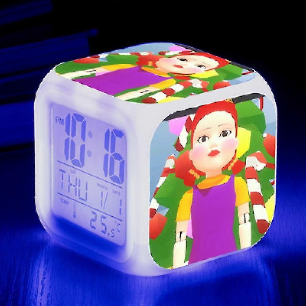 Led 7 Färgbyte Barn väckarklocka - Bläckfisk spel