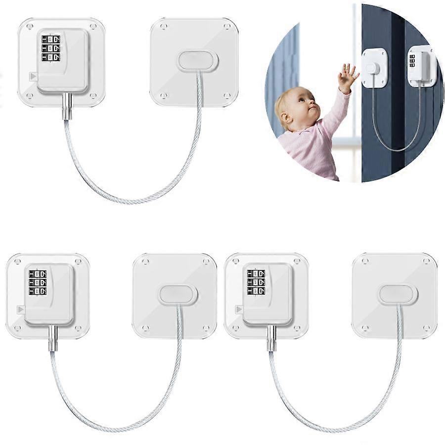 3 Pack Refrigerator Lock Heavy Duty Combination Fridge Lock White