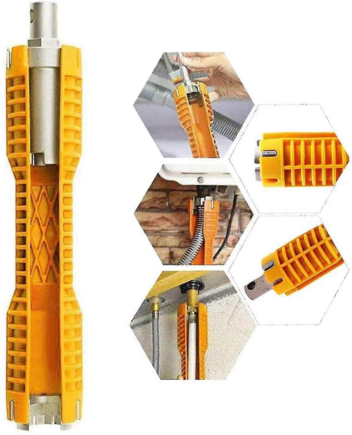 Multifunctional Socket Wrench Faucet Replacement Tool And Sink Repair Tool Socket Wrench (Yellow)