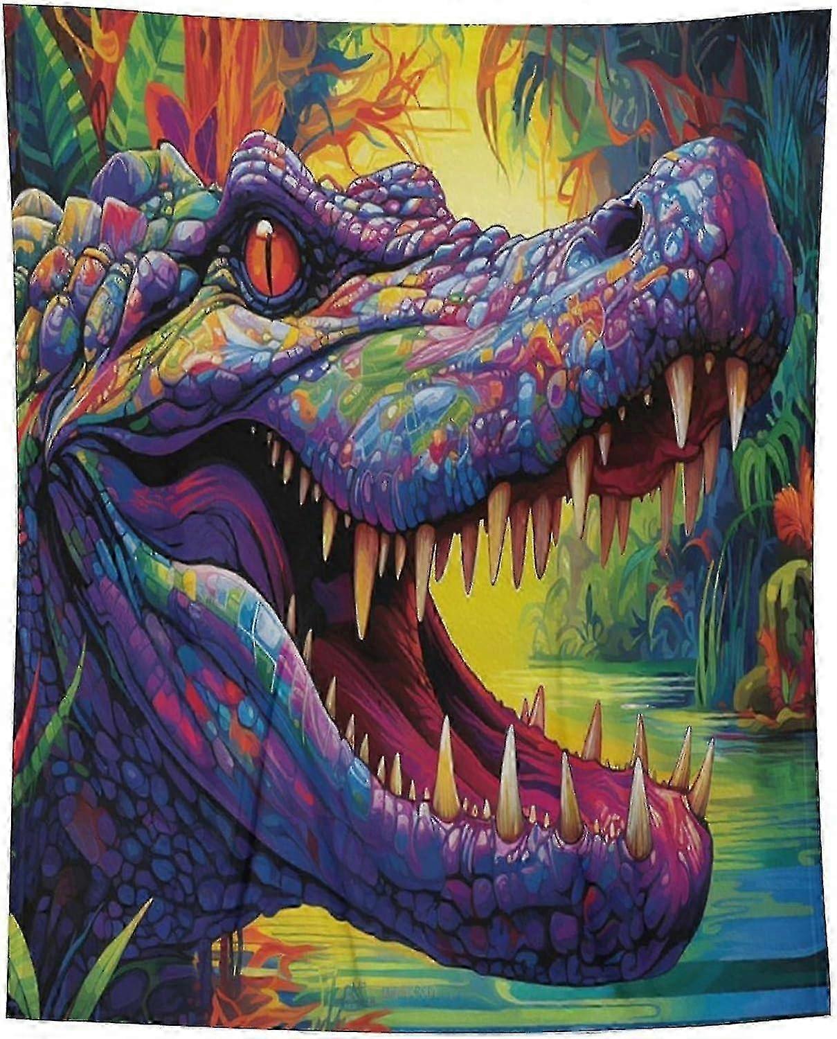 t3183 Cobertor Crocodilo Plush Blanket Blanket, Macio Quente Fuzzy Throw Blankets Ou Adultos para Berço Cama Sofá Cobertor bn3183