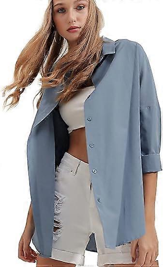 Camisas de gran tamao con botones para mujer
