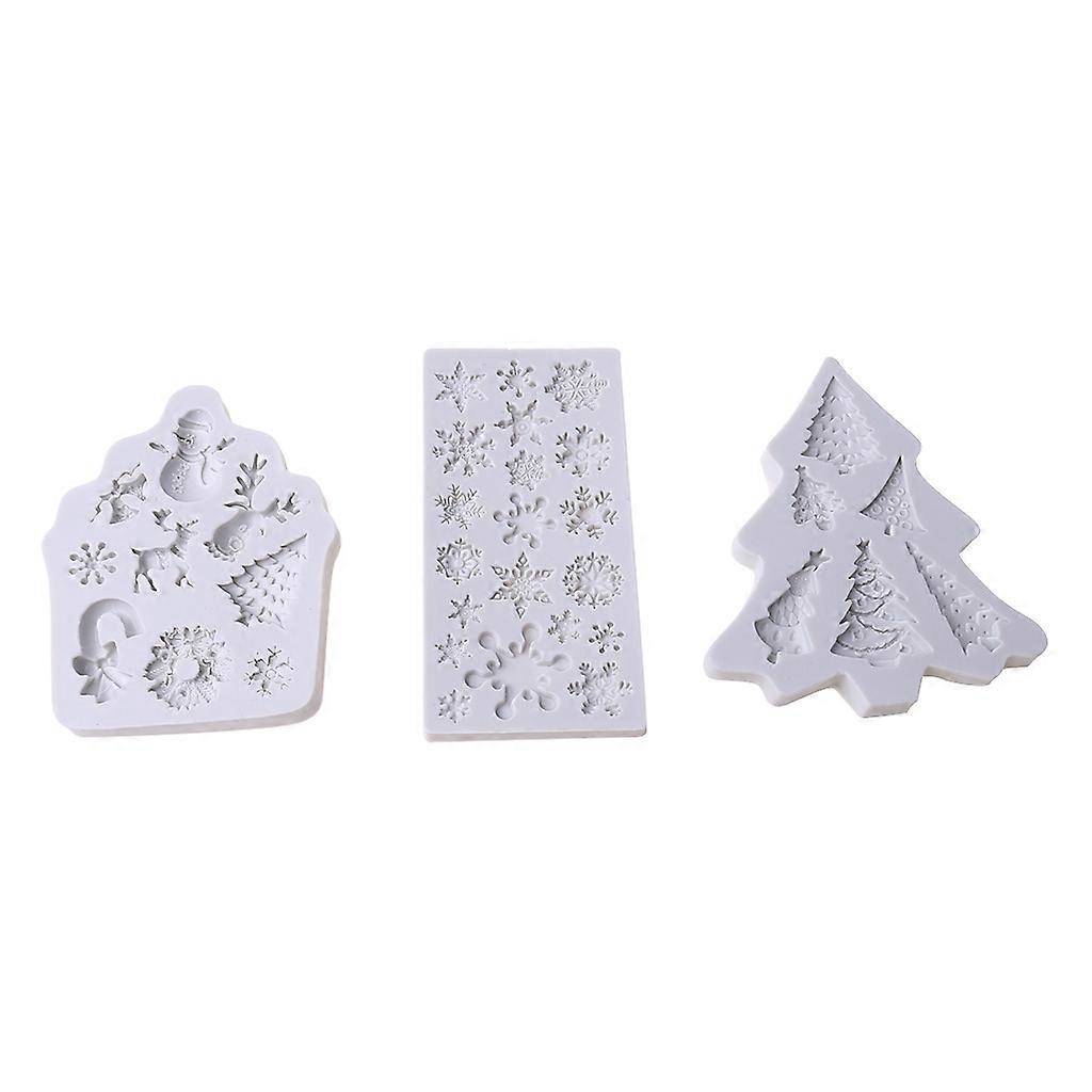 Christmas Tree Snowflake Cake Mold Sugar Craft Silicone Mold Cake Decor Tools