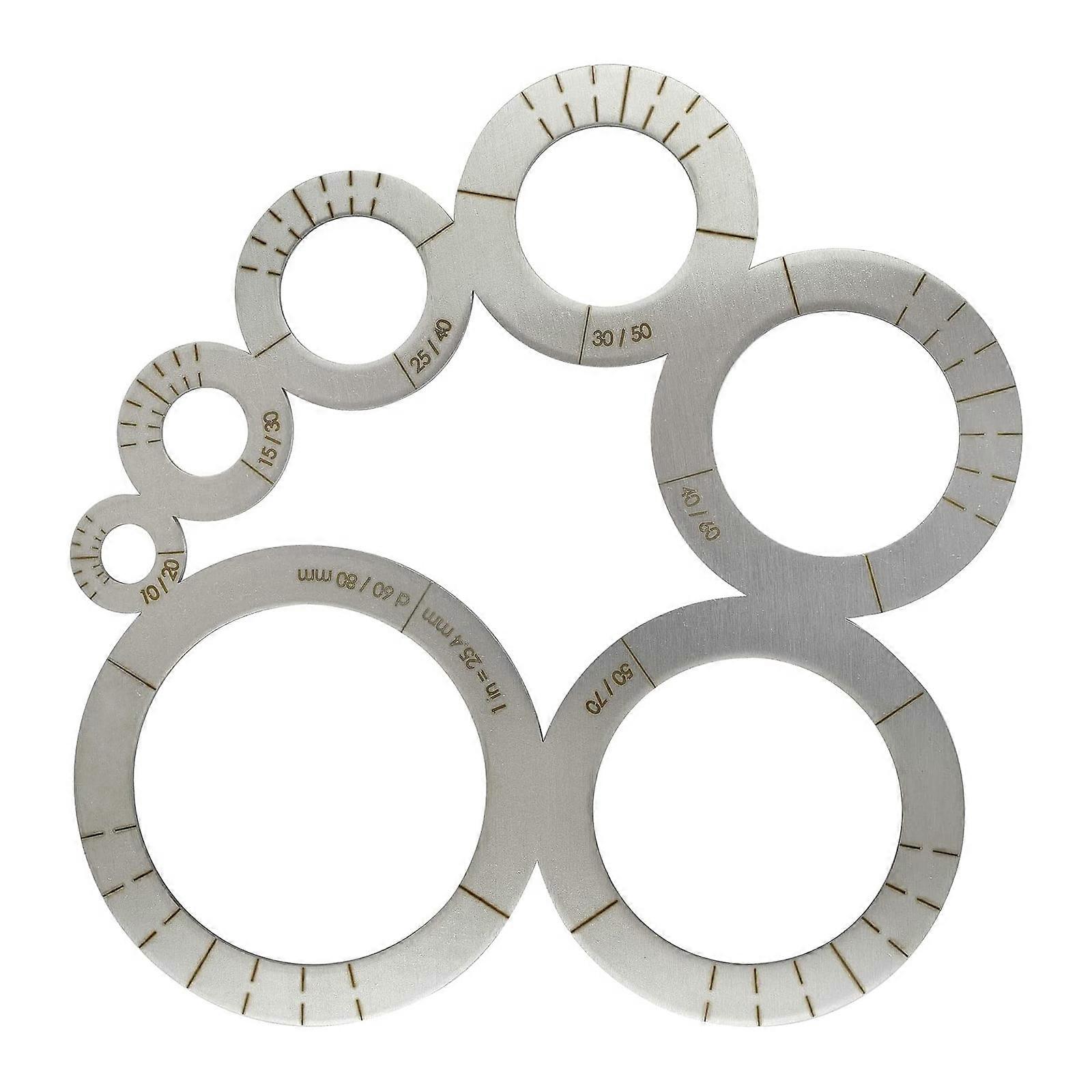 Cutting Ruler Measuring Tools Metal Circle Template Stainless Steel New 17.515.5cm / 6.96.1in R Fixed Seven Arcs