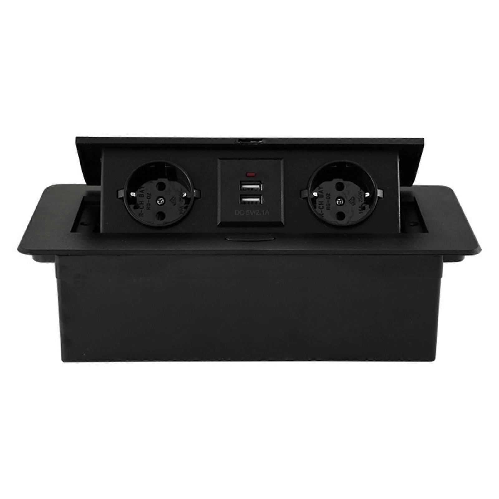 2 EU Hidden Socket In The Countertop Desktop Retractable Socket Table Outlet