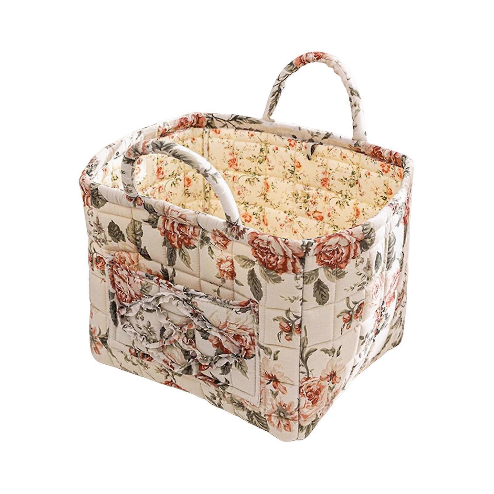 Large-Capacity Storage Basket with Pockets Handle Design Moisture-Proof Fabric Dirty Clothes Hamper Storage Organizer