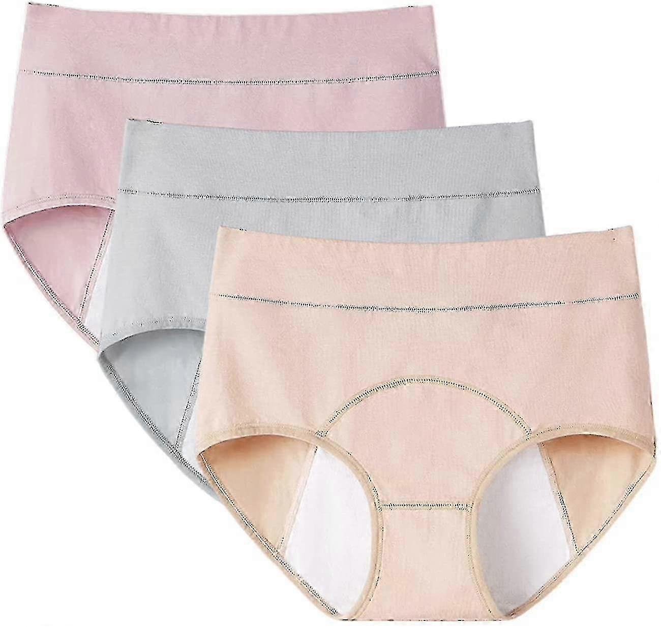 Culotte menstruelle étanche 3pcs Sous-vêtements menstruels en coton pour femmes