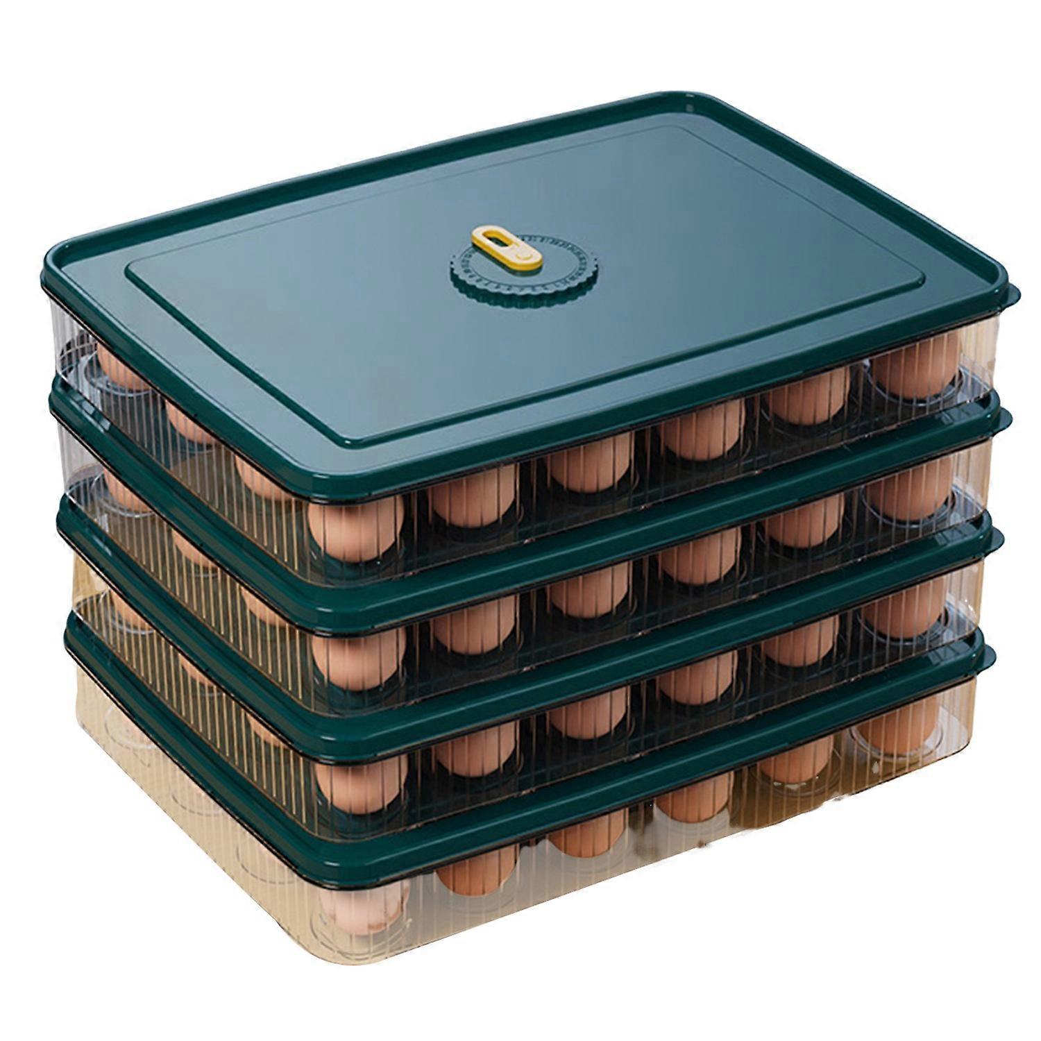 Egg Tray Storage Box Food Grade BPA Free Large-Capacity Transparent Design Stackable Refrigerator