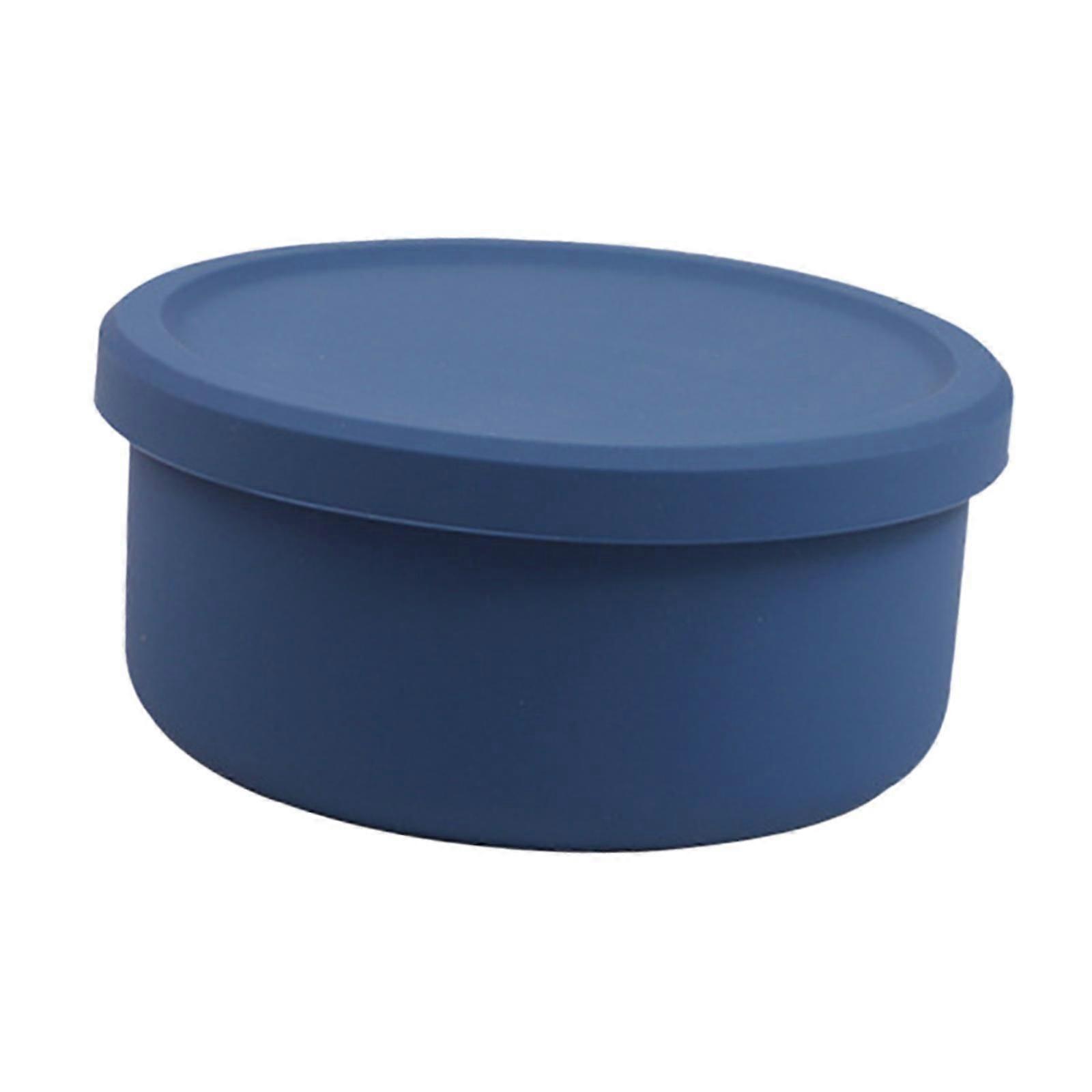 Silicone Compact Stackable Simple Round Lunch Boxes for Kids Camping Student green