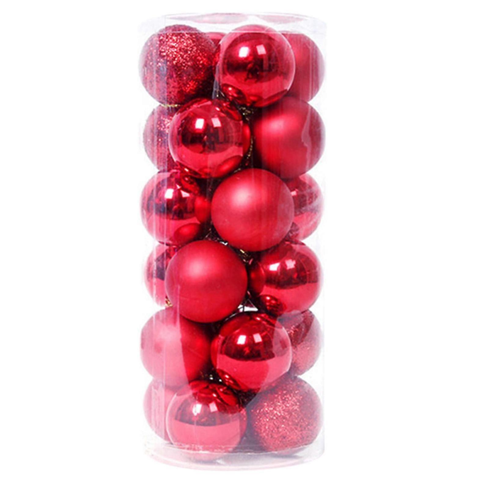 24pcs عيد الميلاد الكرة الحلي تحطيم شجرة عيد الميلاد كرات الزينة الحلي مجموعة