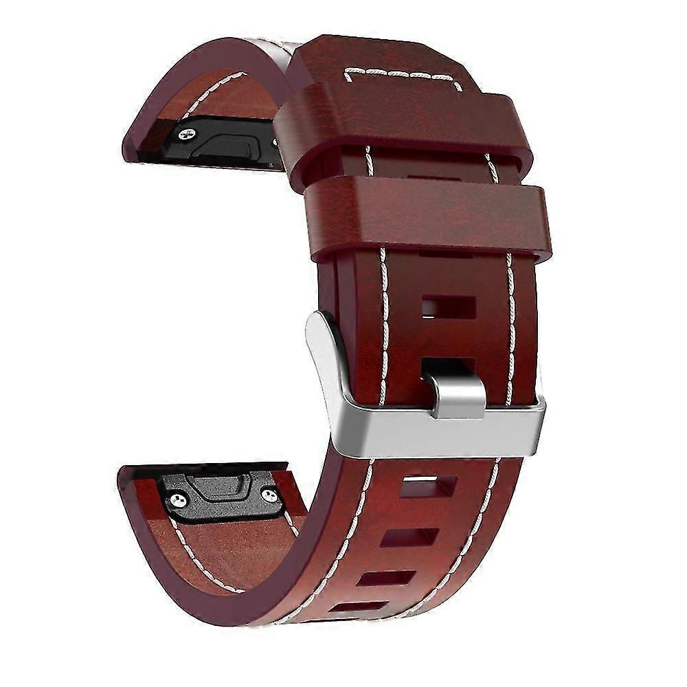 For Garmin Fenix 5X Leather Strap