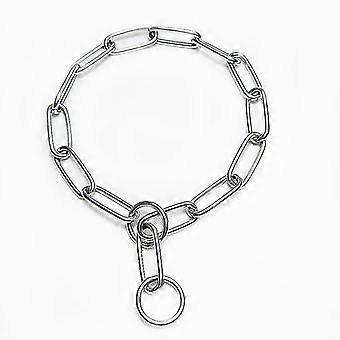 Roestvrij staal hondenhalsband huisdier training P ketting grote hond anti-bijt ketting anti-rush kraag telescopisch (3 stuks, zilver)