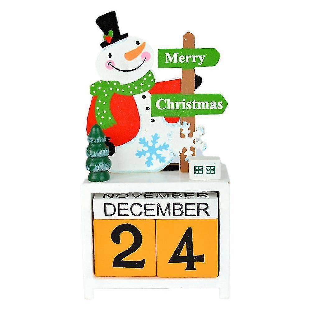 Christmas Countdown Advent Calendar With Number Wooden Blocks, Countdown To Christmas, Desk Calendar