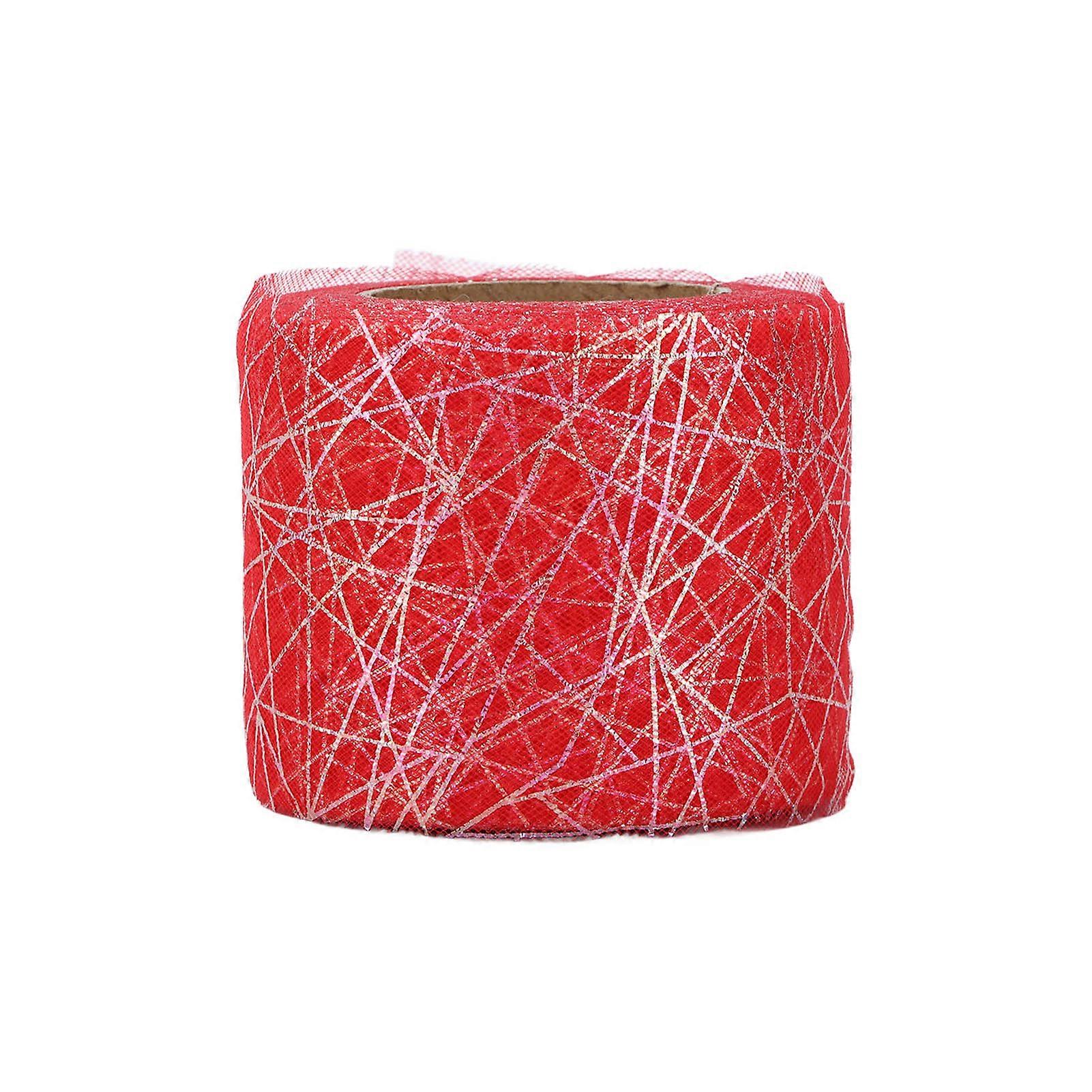 Tulle Roll Symphony Spider Messy Web Tulle Roll DIY Bow Headdress Material RibbonRed