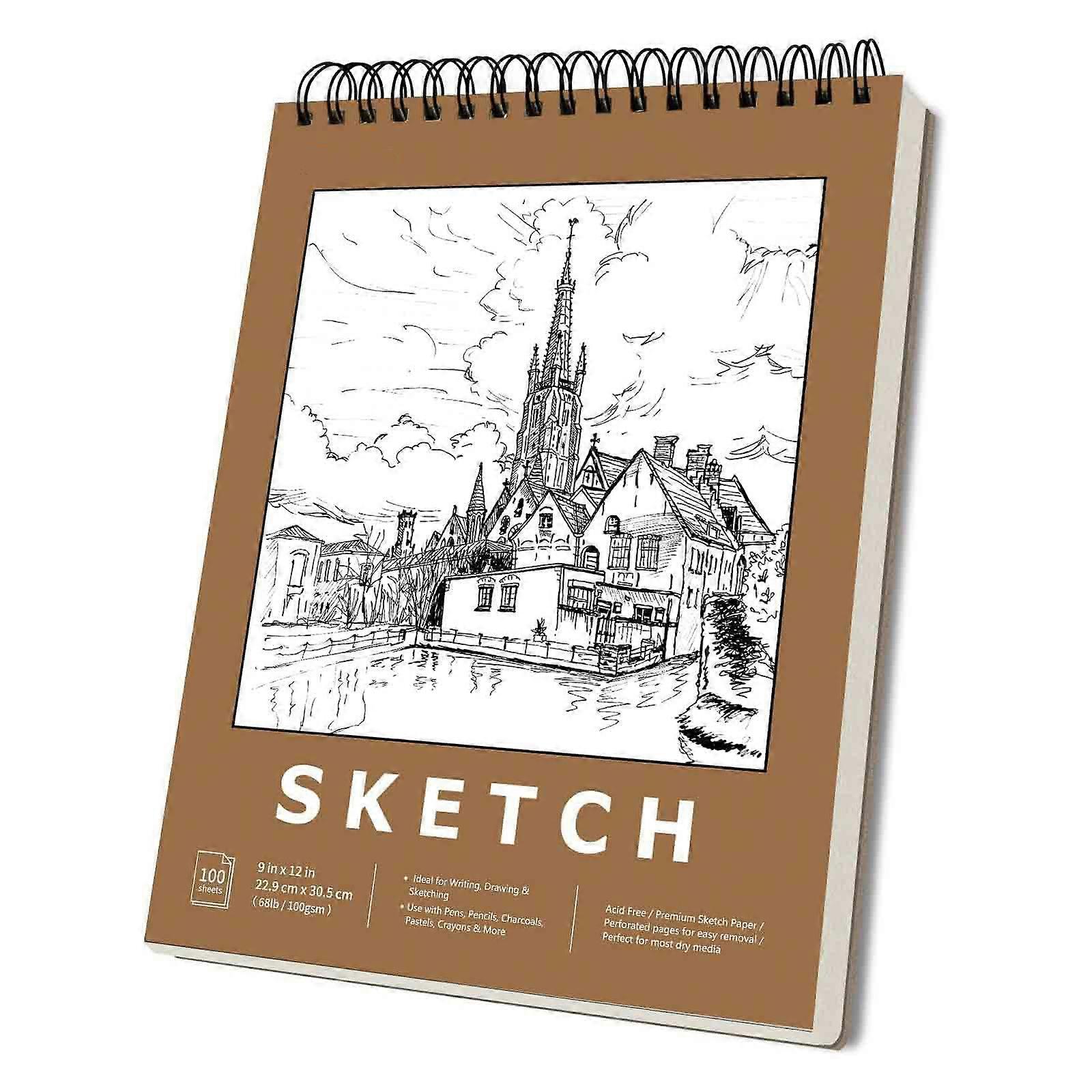 Premium Sketch Book Set - Spiral Bound Drawing Paper - 100 Sheets