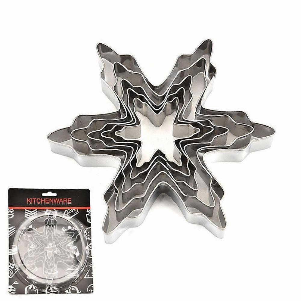 Lchen Christmas Cookie Cutters 3 Pieces Snowflakes Shape Stainless Steel Biscuit Cutters for Baking Molds Set (snowflake)