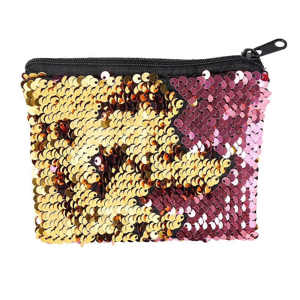 Children's Coin Purse Sequins Wallet Square Small Zip Wallet(#1)