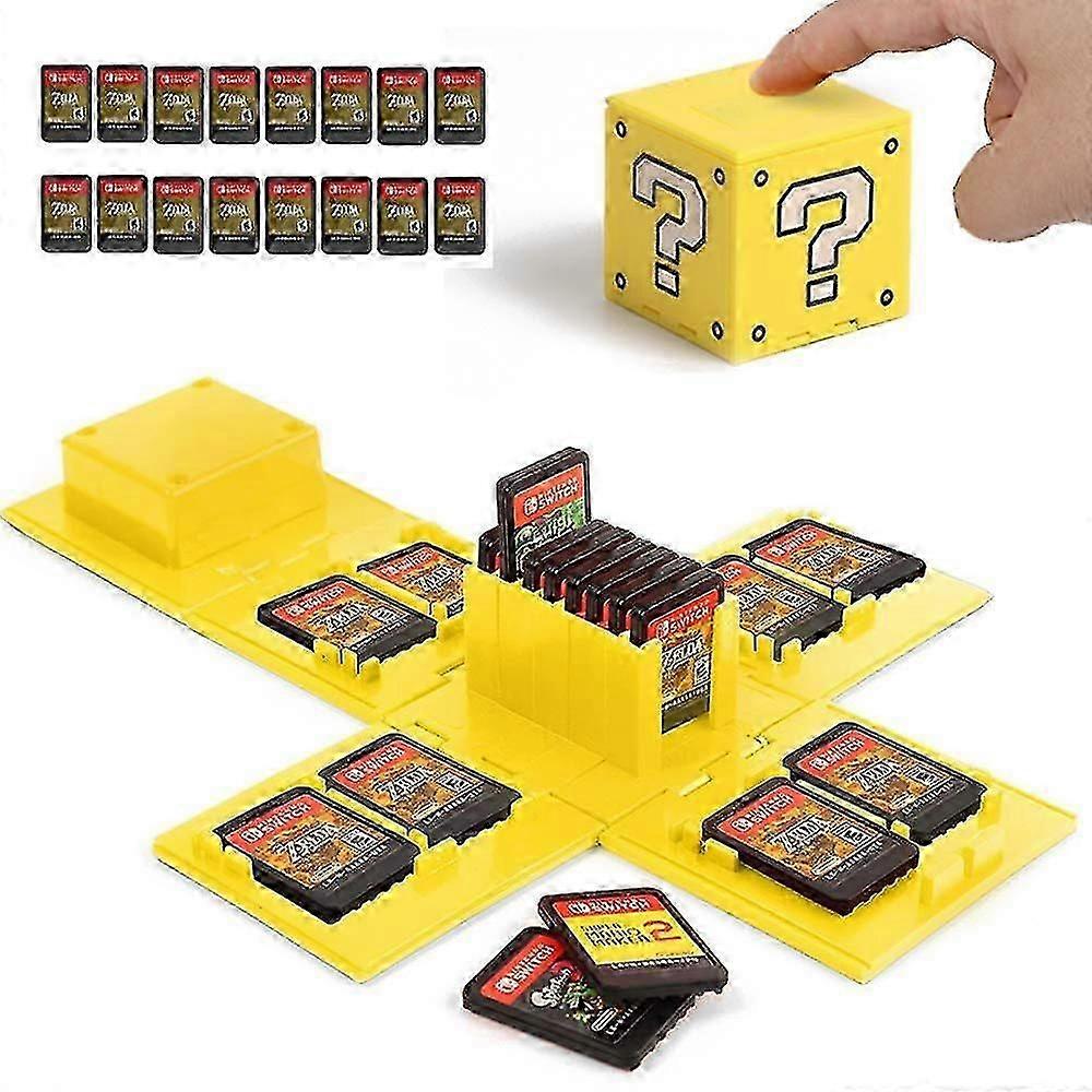 Switch Game Card Case, Game Card houder voor Nintendo Switch Games met 16 slots (geel)