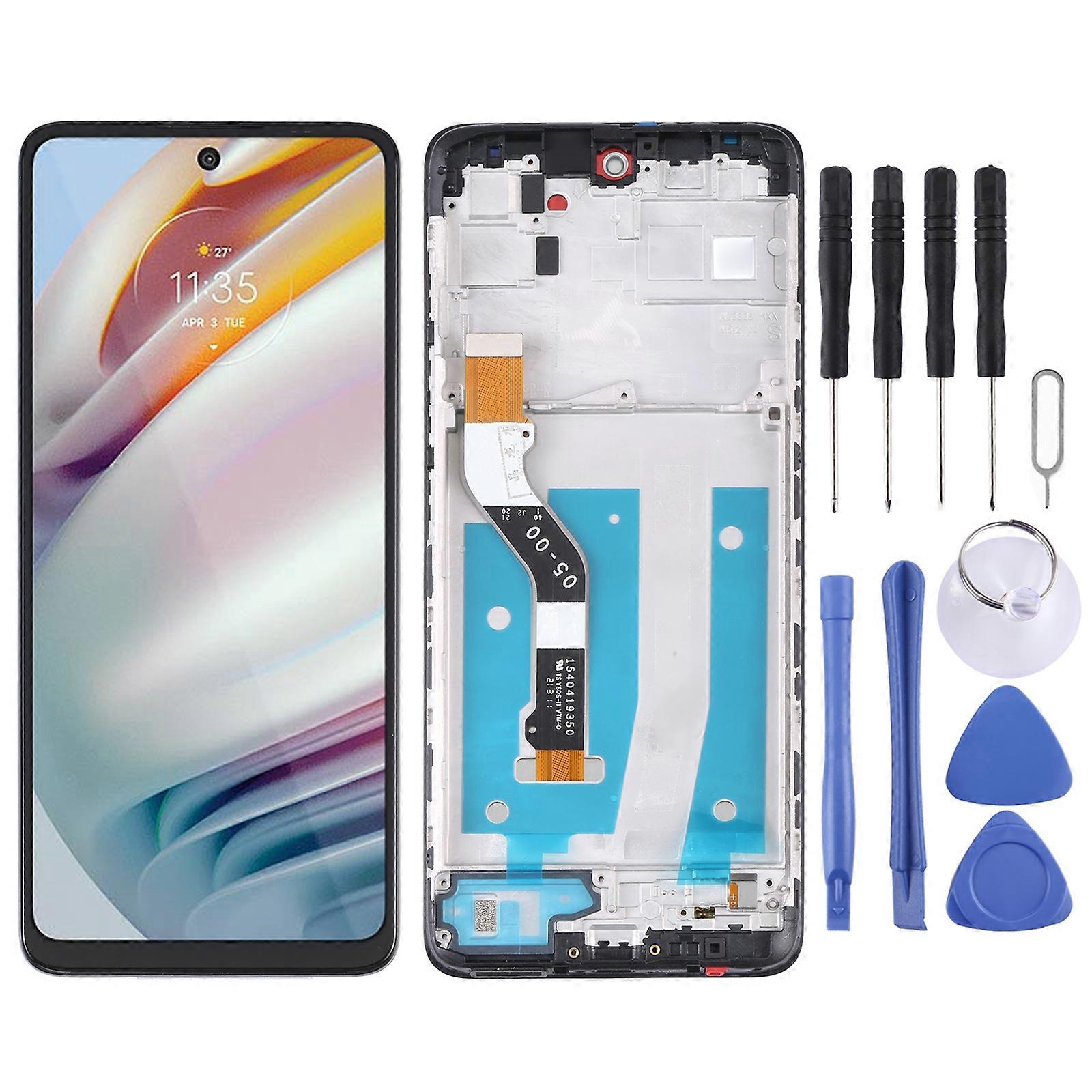 LCD Screen and Digitizer Full Assembly with Frame For Motorola Moto G60s