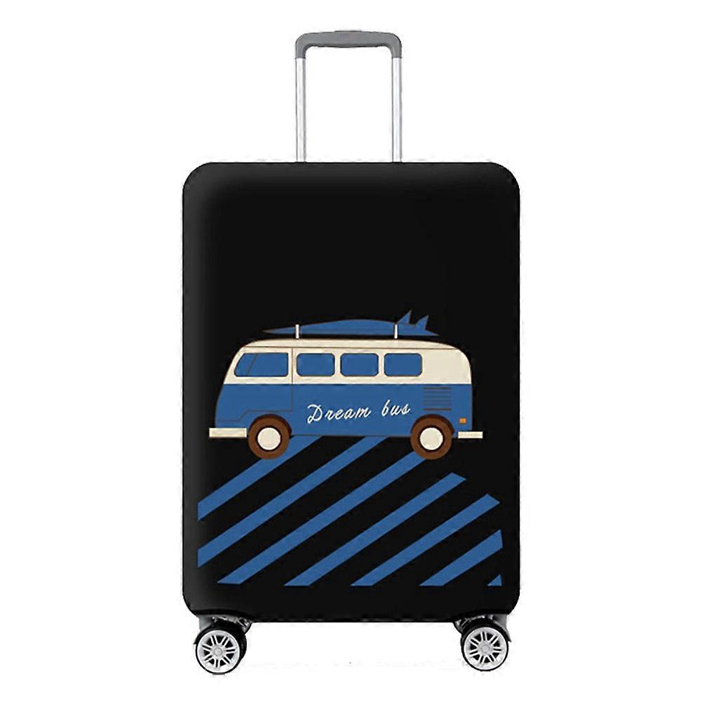Elastic Dustproof Anti Scratch Bus Pattern Luggage Suitcase Cover Protector (S)