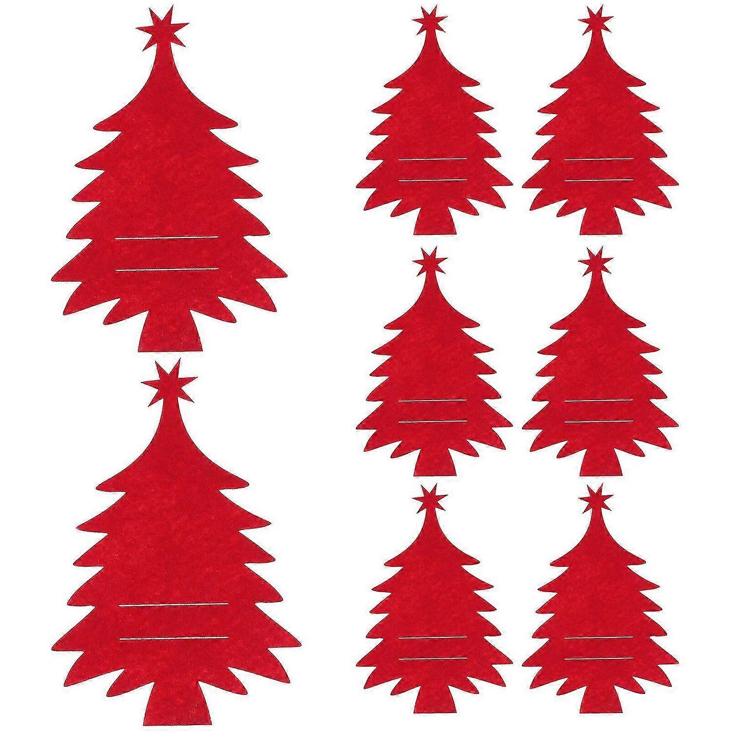 8pcs Christmas Tree Cutlery Holders Silverware Holders Xmas Theme Cutter Fork Holders