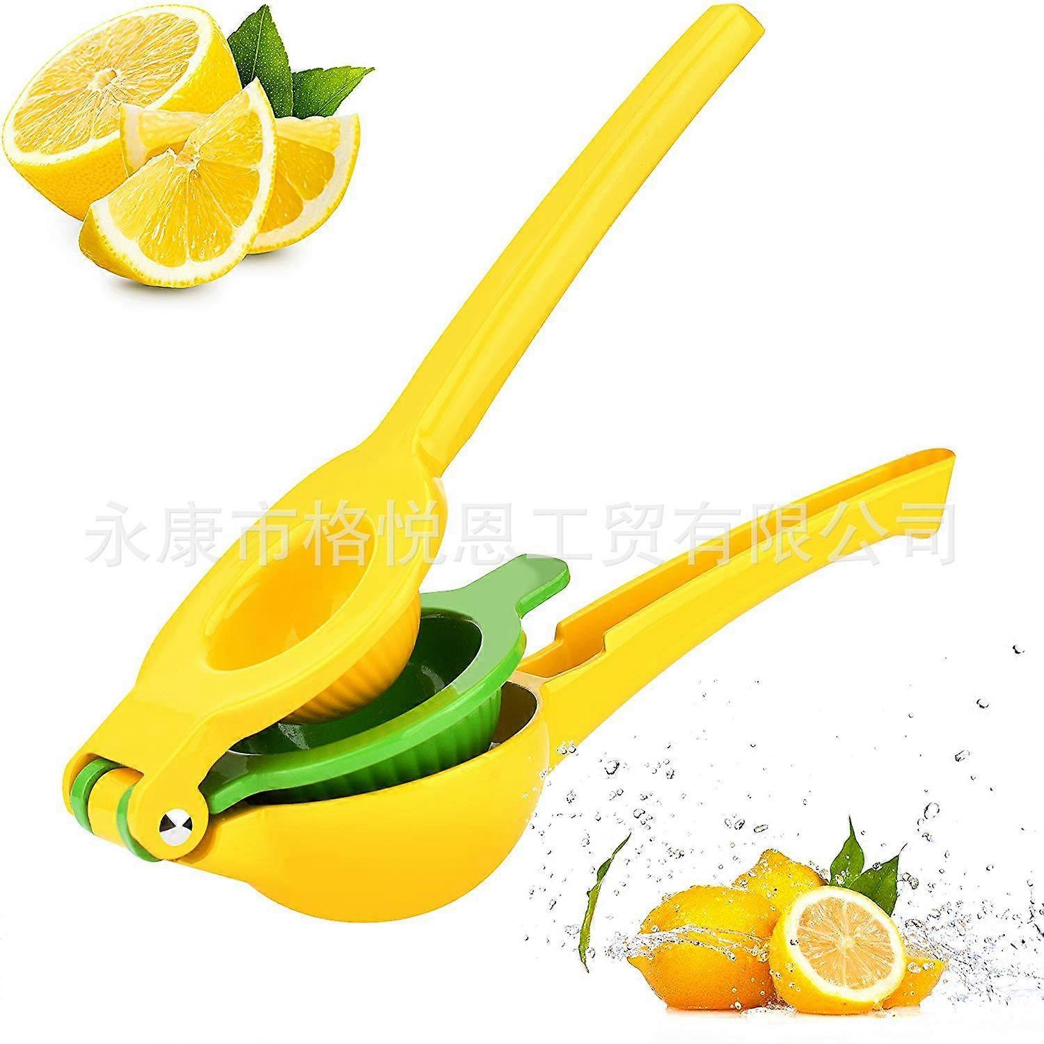 2-in-1 Manual Lemon Squeezer for Quick Juice Extraction - Heavy-Duty Stainless Steel Citrus Juicer for Limes and Lemons