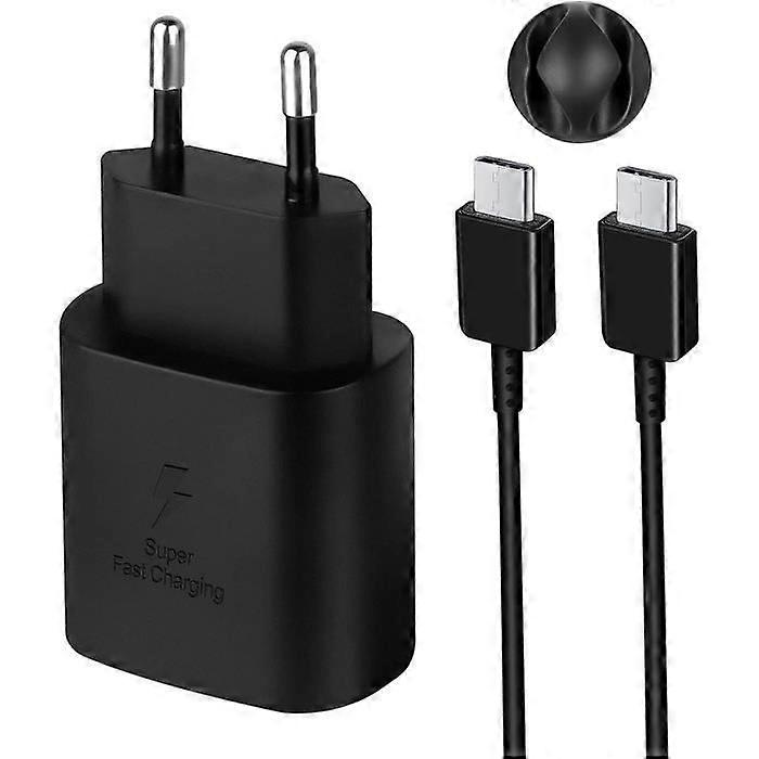 25W USB C Fast Charger, Ultra Fast Type C Charger with 1.5m Anoid USB C to C Charging Cable for Samsung Galaxy S108