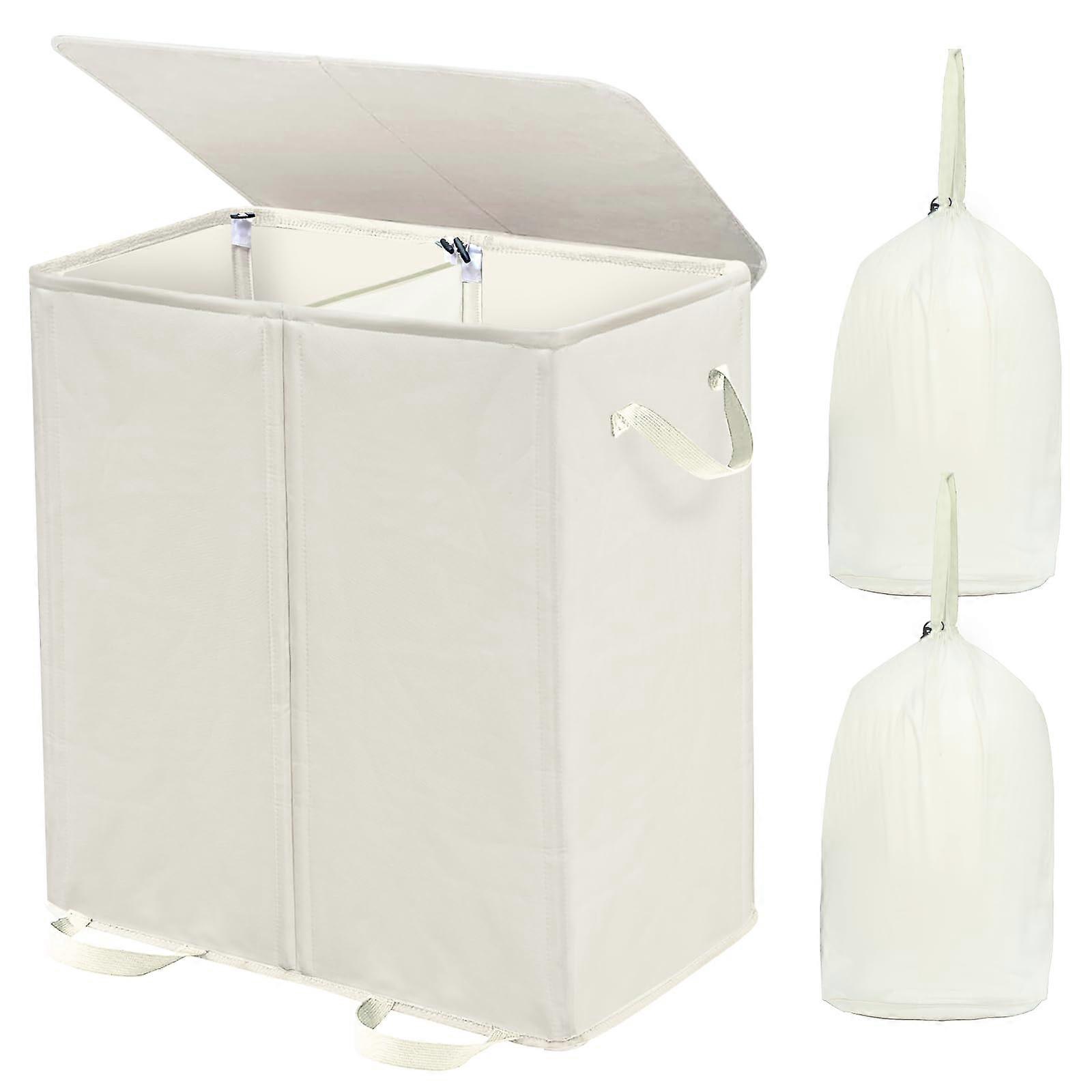 Large Double Divided Laundry Hamper with 170L Capacity for Efficient Clothes Sorting and Storage